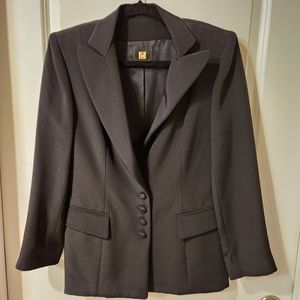 TC Laughlin silk black blazer jacket size 8, made in USA